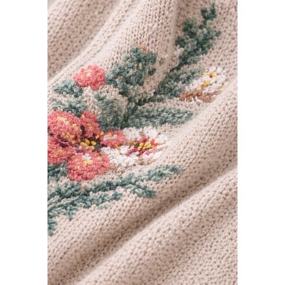 Vintage Marisa Christina XL Floral Knit Vest Cottagecore Boho Grandma Core - Picture 3 of 6